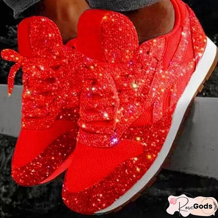 Women Muffin Rhinestone New Crystal Platform Sneakers