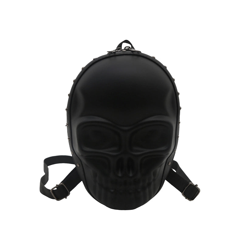 Halloween Women’s Pu Leather Solid Color Skull Streetwear Square Zipper Fashion Backpack