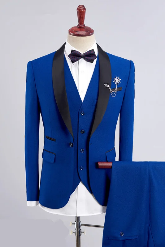 Daisda Royal Blue Bespoke Three Pieces Wedding Suit For Men