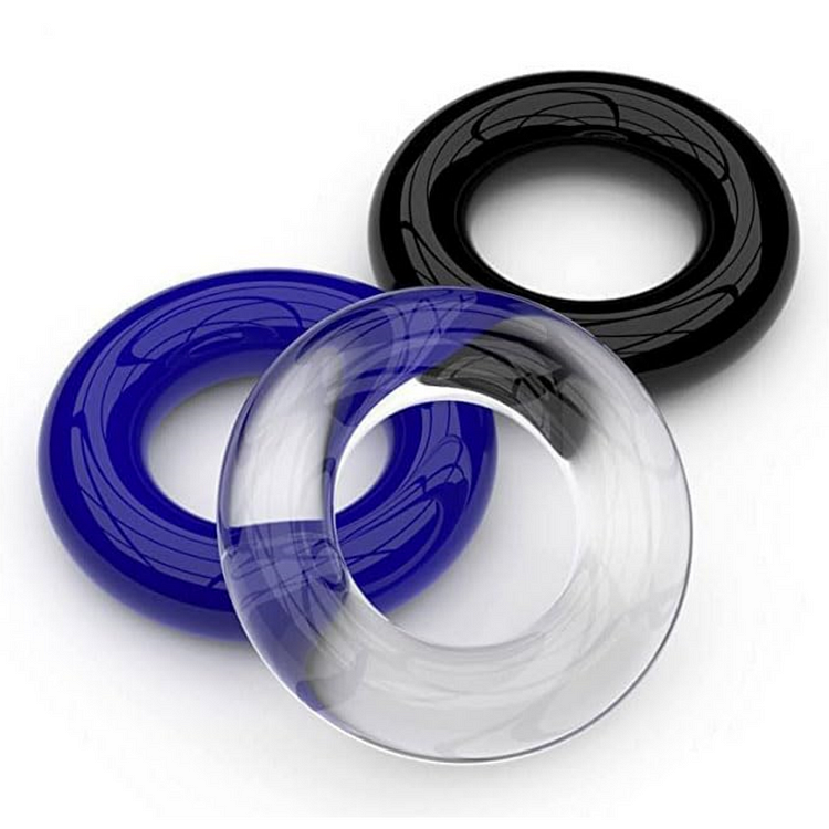 pearlsvibe -  3 Colors Silicone Cock Rings Reusable Sex Toys For Men