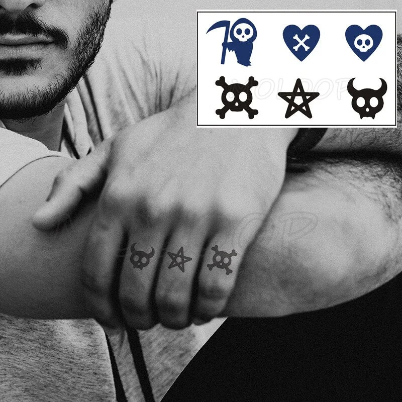 Water Transfer Tattoo Skull Cyclops Pirate Tattoo Body Art Waterproof Temporary Fake Flash Tattoo for Man Woman Kid 10.5*6cm