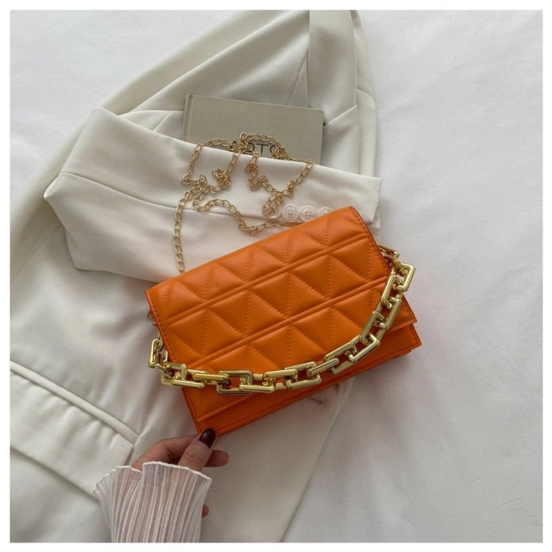 Women’s Medium Summer Pu Leather Elegant Streetwear Square Bag