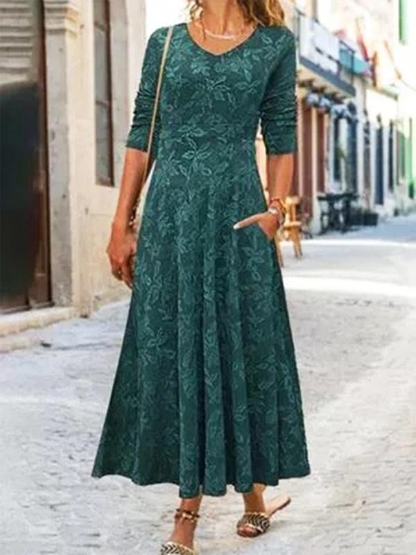 Casual Floral Cotton-blend Long Maxi Dresses