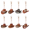 6pcs Cowboy Hat Double Sided Special Shape Diamond Painting Keychains