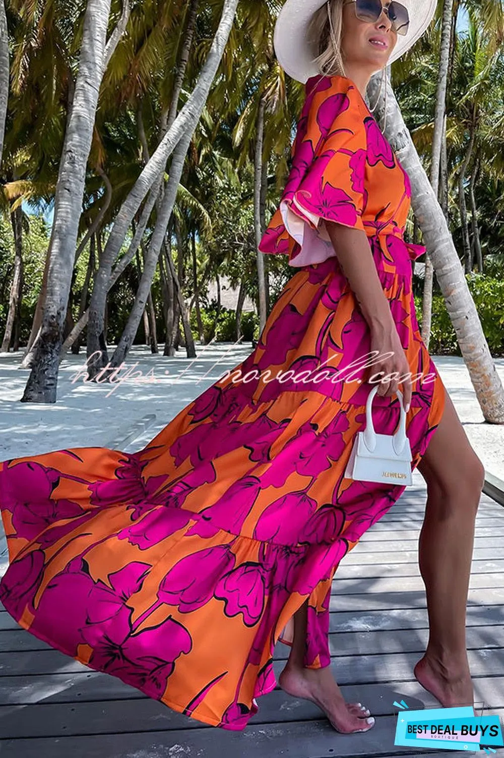 Sunshiny Days Floral Button Cover Up Maxi Dress