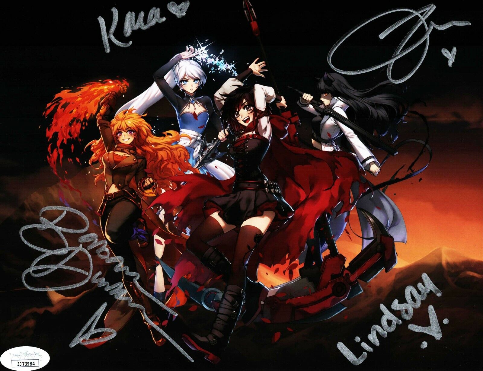 RWBY Cast Eberle Jones Zech Dunkelman Signed 8x10 Photo Poster painting JSA Certified COA