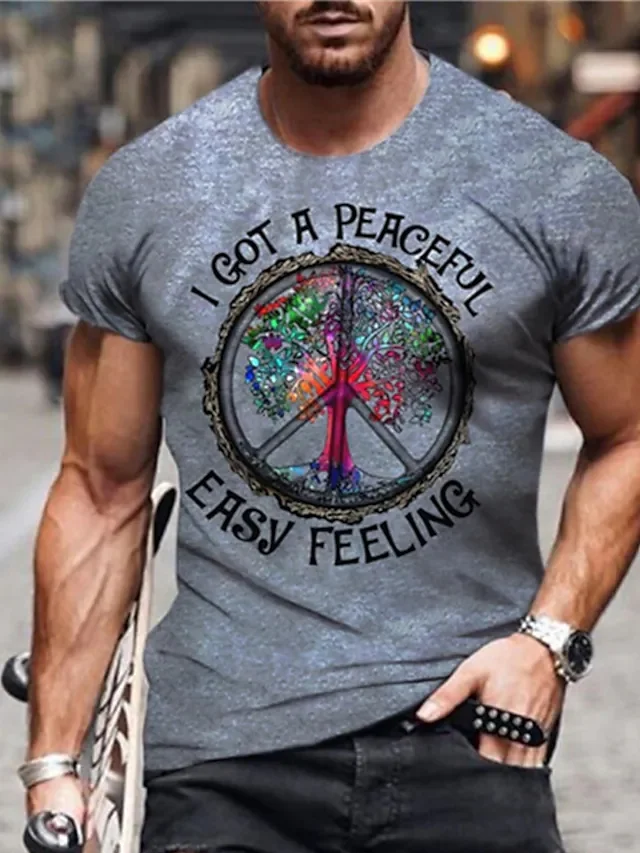 Men's T-Shirt 3D Print Short Sleeve Casual Tops