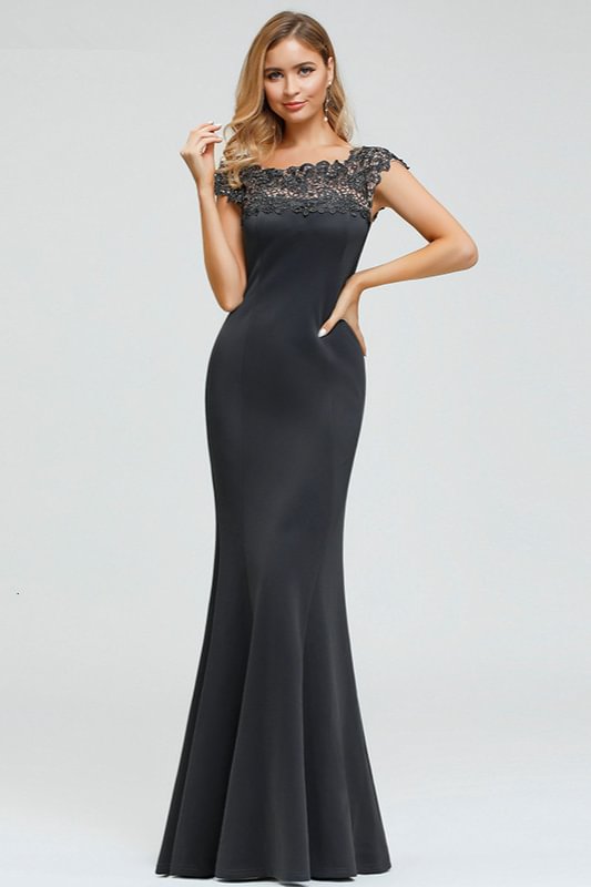 Chic Lace Appliques Mermaid Evening Gowns Long Prom Dress Online - lulusllly