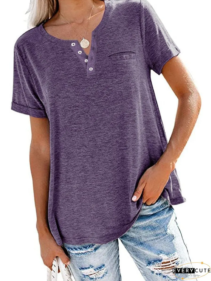 Women's Basic Henley T-Shirt