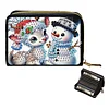 2pcs Santa Claus Snowman Diamond Painting Fashion Card Holder Compact Coin Purse