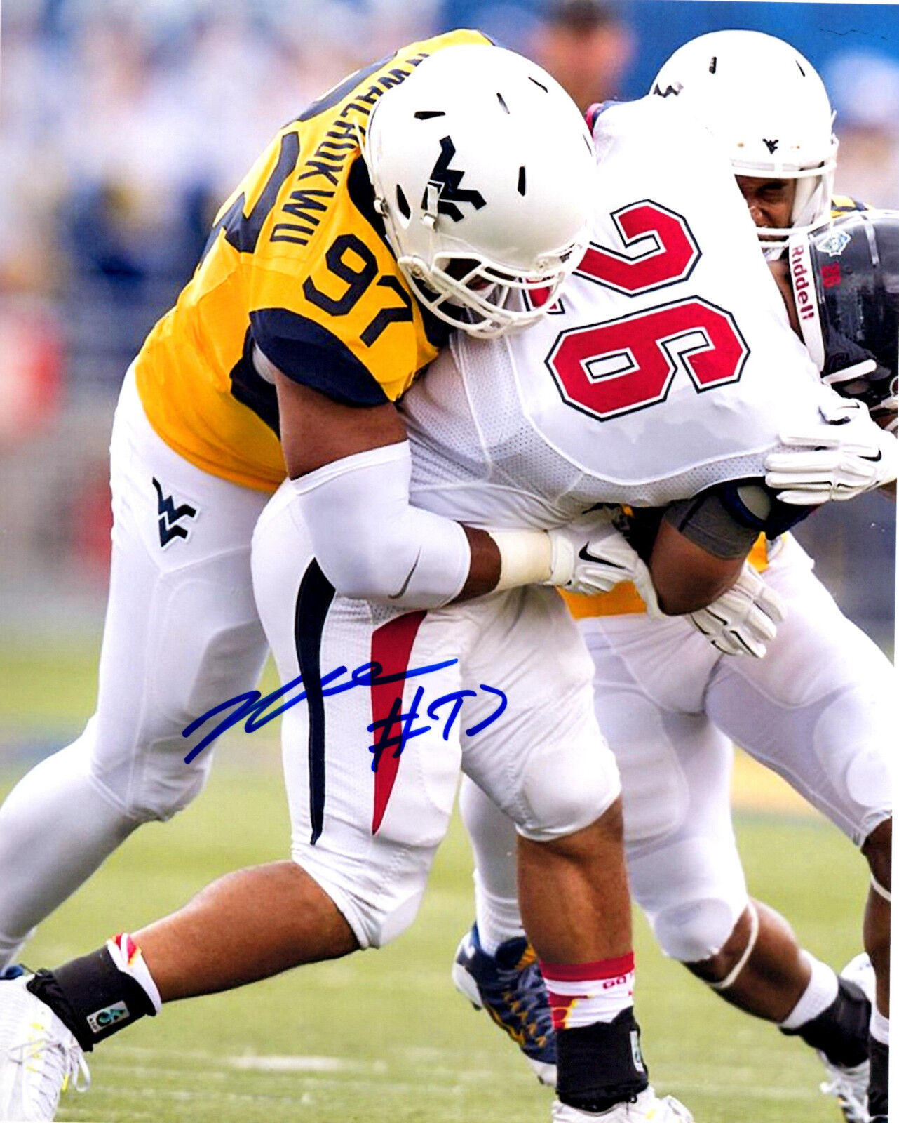 Noble Nwachukwu West Virginia signed autographed 8x10 football Photo Poster painting 2017 Draft!