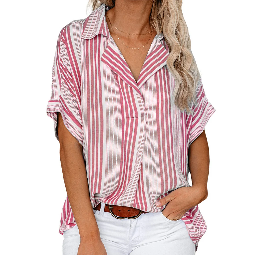 Women's Casual Short Sleeve Cardigan Shirt