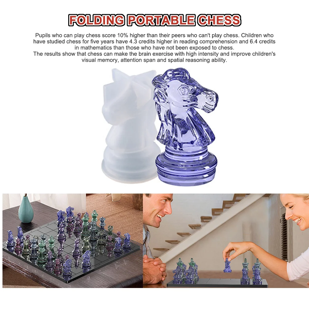 3D International Chess Pieces Mold DIY Chess Pieces Silicone Mould (Knight)