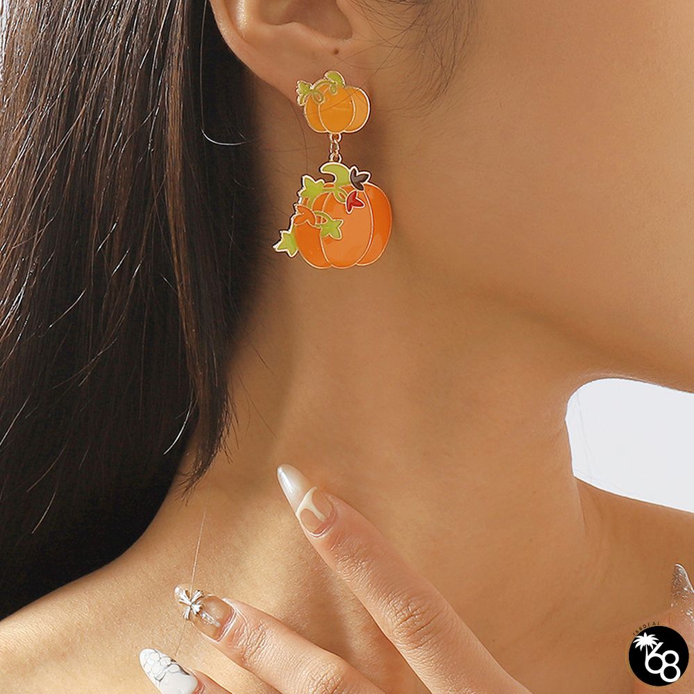 Orange Casual Patchwork Earrings | 168DEAL