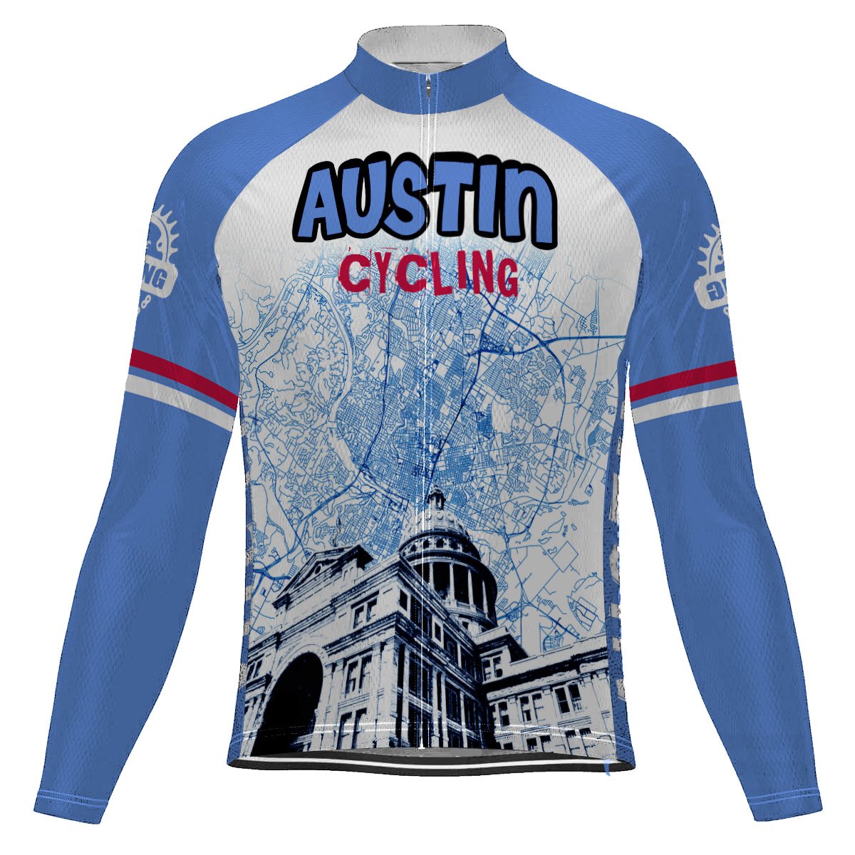 Austin Long Sleeve Cycling Jersey for Men | captainssportss.com