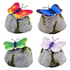 Solar Butterfly Garden Statue Waterproof Imitation Stone Landscape Light for Outdoor Yard Patio Decor for Women Mom Grandma
