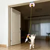 Interactive Cat Hanging Toys USB Charging Self-Play Pet Chase Toy Swing Feather Auto-Rebound Cat-Teasing Tool for Relieve Boredom Burn Energy