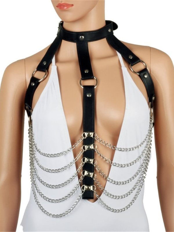 PU Chains Gothic Punk Harness