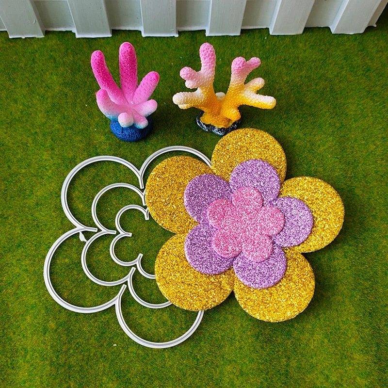 New 3 Pcs Flower metal cutting die mould scrapbook decoration embossed photo album decoration card making DIY handicrafts