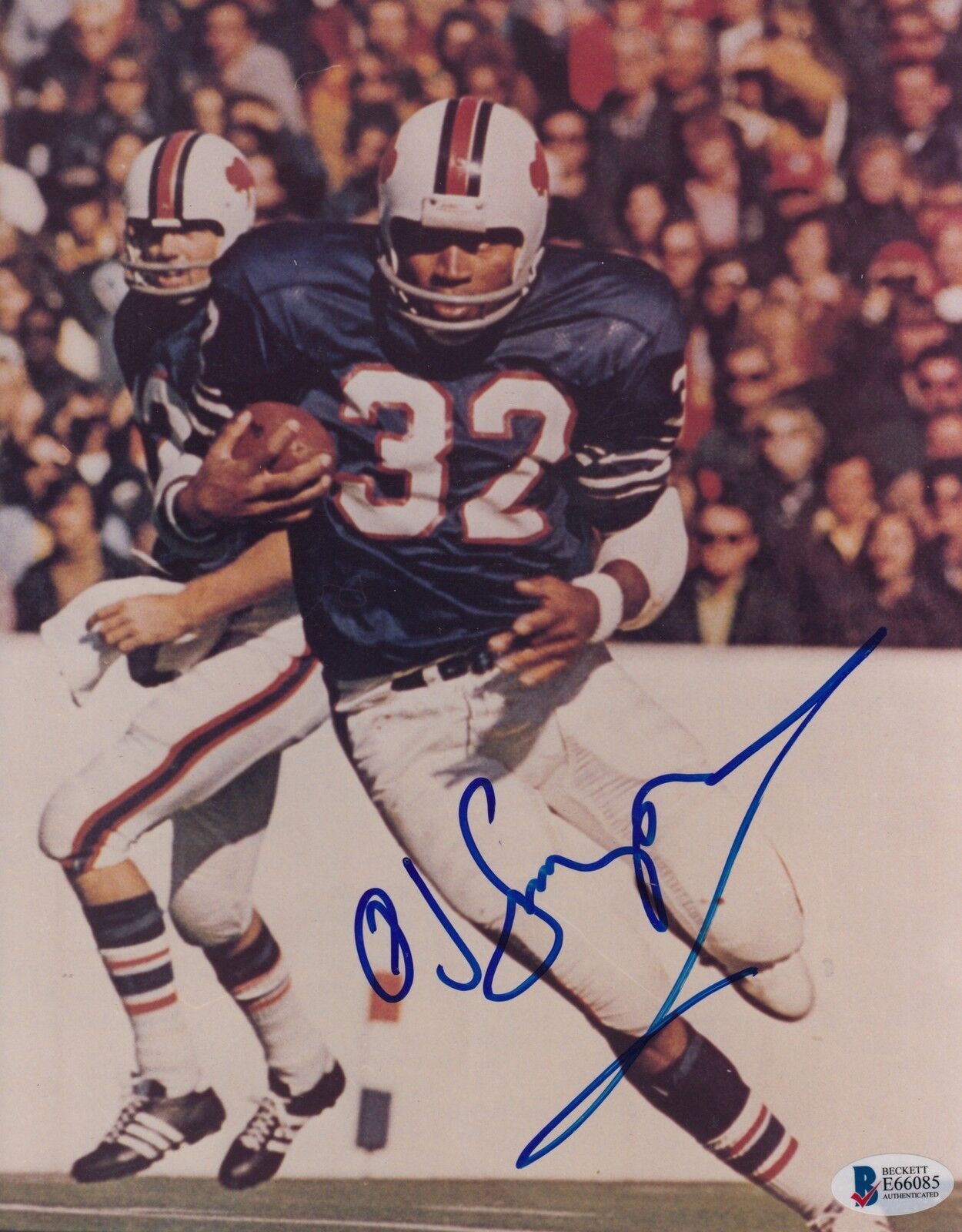 O J Simpson #0 Signed 8x10 Photo Poster painting Beckett Buffalo Bills 061718