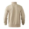 Men's Casual Jacquard Stand Collar Half Zip Wool Sweatshirt by Inlyline