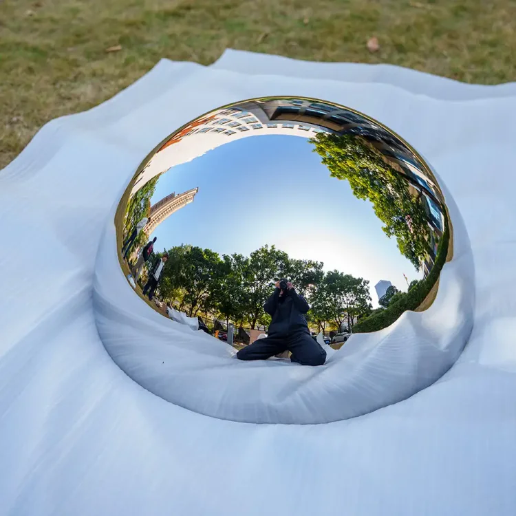 Mirror Stainless Steel Half Sphere &ndash; Outdoor Public Art Sculpture