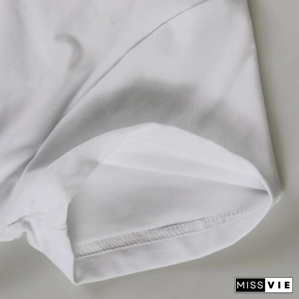 Cute Fox T-shirts For Women Summer Lovely Short Sleeve Casual T-shirts Funny Ladies Round Neck Tops