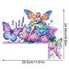 Holz Schmetterling Mädchen Blumen Tür Ecke Aufkleber - 5d DIY Handwerk Dekoration