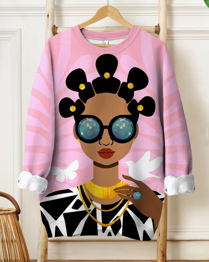 Bantu Knots Art Print Long Sleeve Sweatshirt
