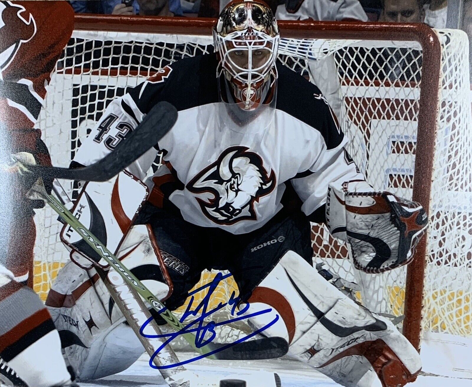 Martin Biron Buffalo Sabres Goaltender Autographed 8x10 Pose #2