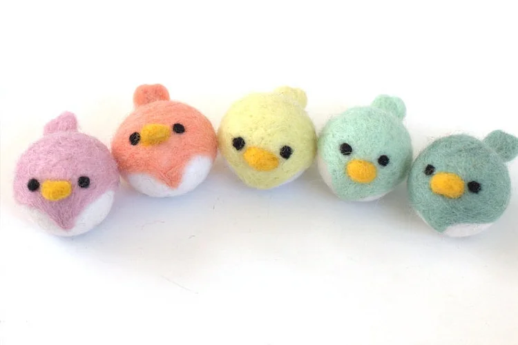 【Set of 5】--Spring Bird Chick Felt Shapes