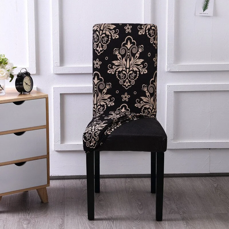 1PCs Spandex Elastic Printing Dining Chair Slipcover Removable Anti-dirty Kitchen Seat Case Stretch Chair Cover for Banquet
