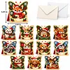 12Pcs DIY Pearl Diamond Painting Christmas Cards, 3D Greeting Card Craft Kits with Resin Pearls, Handmade Holiday Cards for Adults, Christmas Gifts & Decorations