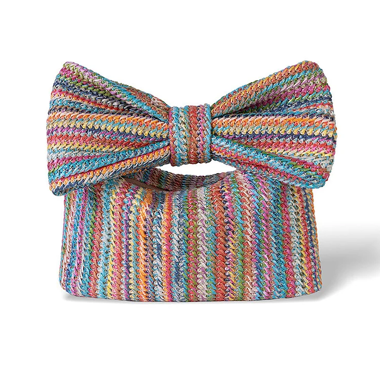 Colorful Woven Bow Bag