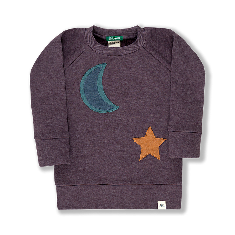 Boysenberry Moon & Star Patch Crewneck Sweatshirt