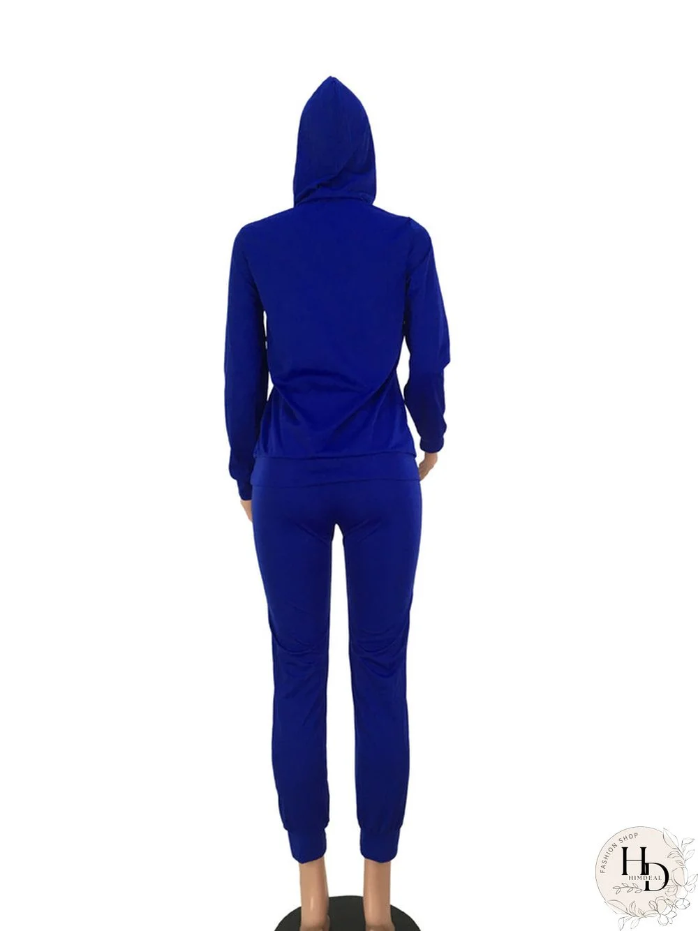 Royal blue Drawstring Mid Solid pencil Two-piece suit