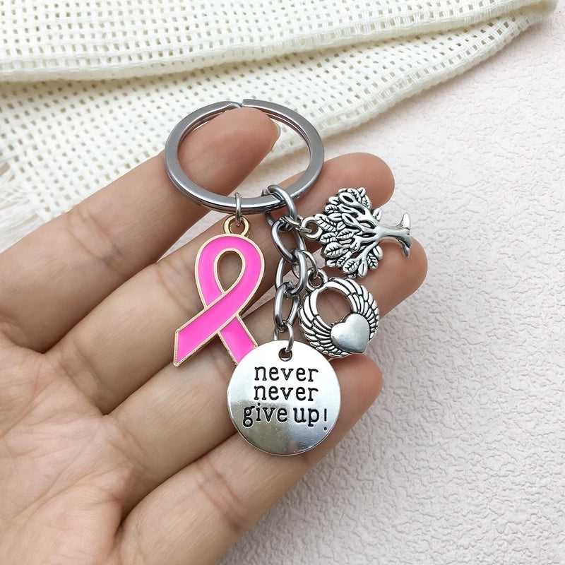 Retro Heart Shape Life Tree Wings Alloy Enamel Keychain