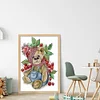 (Small Size)[Brand]Berry Bear - 14CT Stamped Cross Stitch - 22*32cm - Animal
