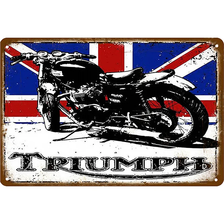 Triumph Motorcycle - Vintage Tin Signs/Wooden Signs - 7.9x11.8in & 11.8x15.7in