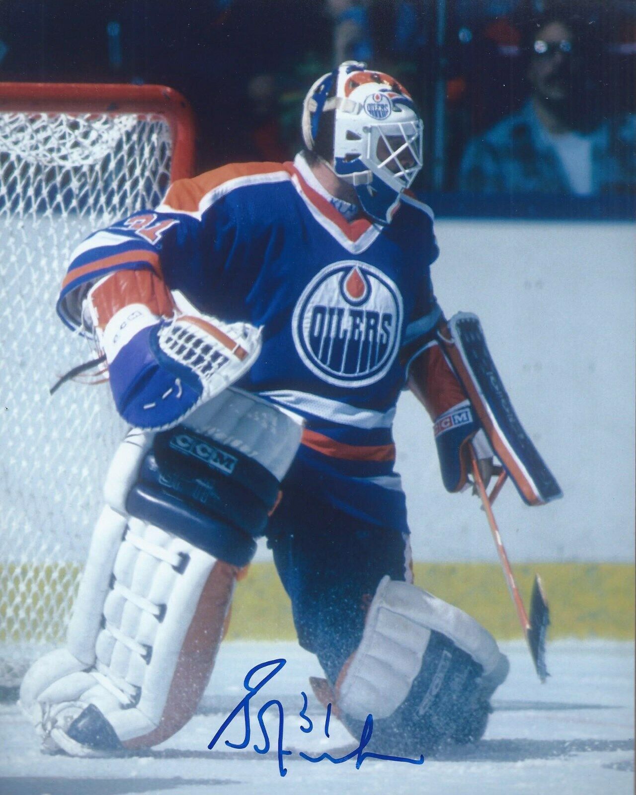 Grant Fuhr Signed 8x10 Photo Poster painting Edmonton Oilers Autographed COA