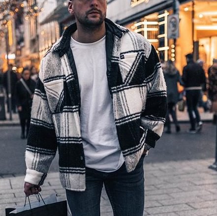 Street Fashion Check Texture Jacket