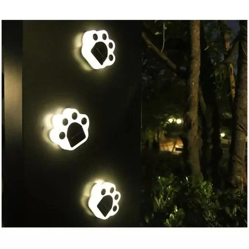 Solar Paw Print Light Panda Dog Cat Animal Garden Light