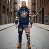 Men's Vintage 250th Anniversary American Flag Eagle Camouflage Print Sweatpants by Inlyline