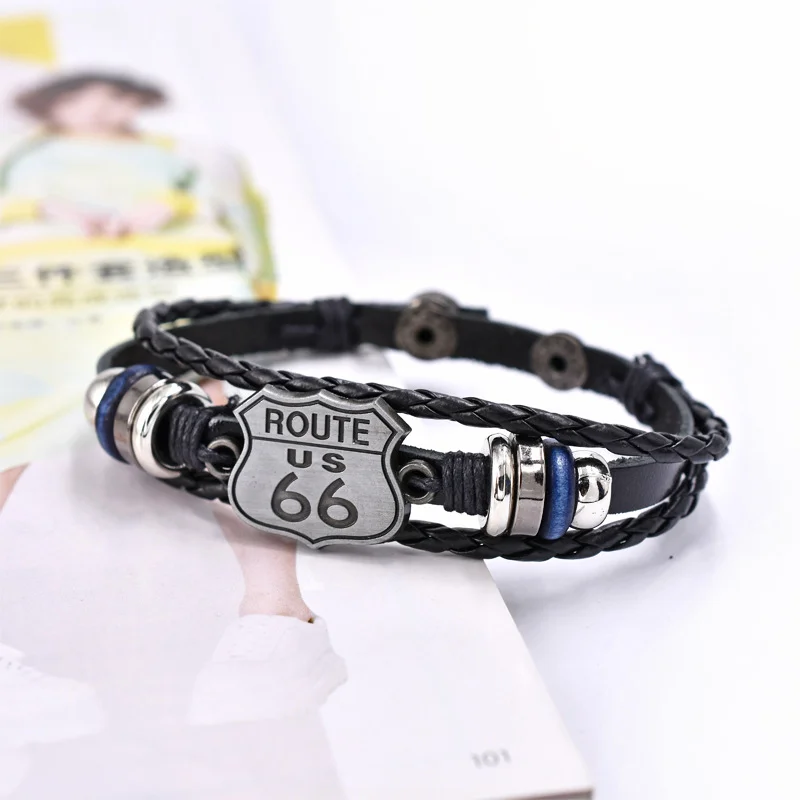 Route 66 Mother's Road Multilayer Leather Hand-inspireuse