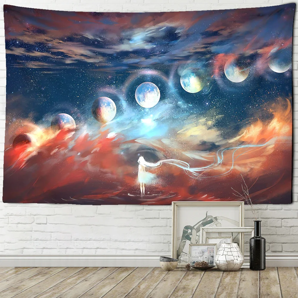 Nigikala Sky Tapestry Mandala Home Decor Galaxy Landscape Wall Hanging Bohemian Room Decor Sacred Witchcraft Tapestry