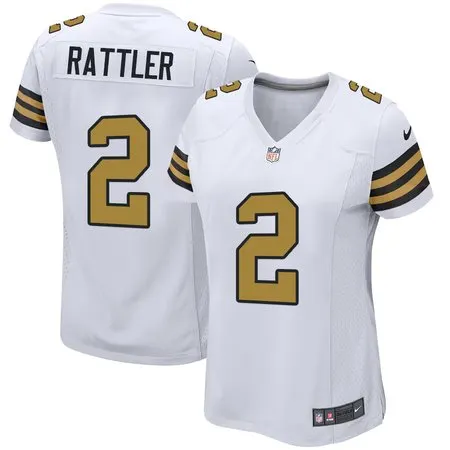 Women's New Orleans Saints #2 Spencer Rattler  White Game Jersey