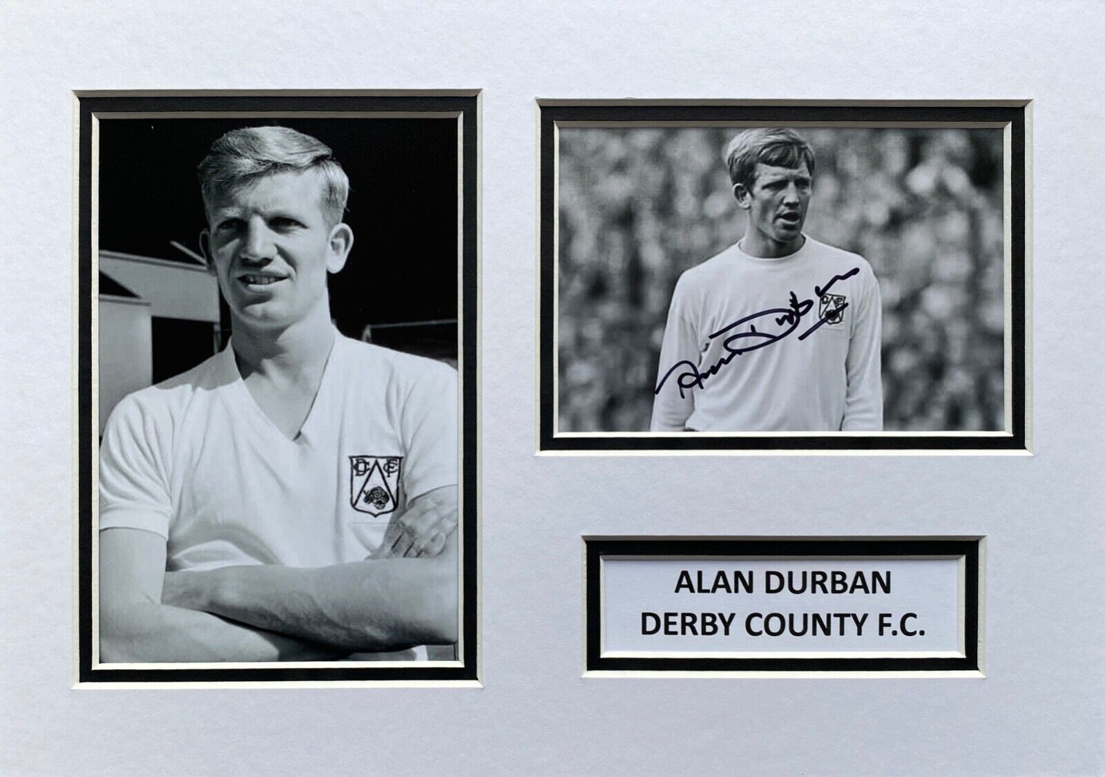 ALAN DURBAN HAND SIGNED A4 Photo Poster painting MOUNT DISPLAY DERBY AUTOGRAPH FOOTBALL 1