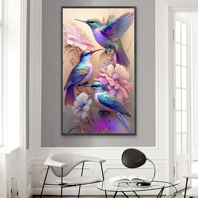 Partial AB Drill - Full Square Drill Diamond Painting - Garden Hummingbird  - 40*70cm