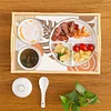 DIY Diamond Painting Wooden Tray Food Tray  with Folding Legs Living Room Decoration Donut Wooden Tray Kit(Abstract Leaf)
