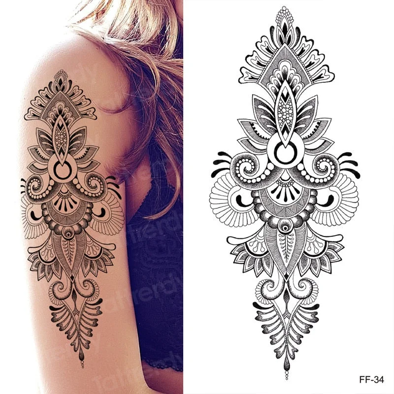 Arabic script Temporary tattoo sticker waterproof arm body leg shoulder neck sexy tatoo Letter Heartbeat Heart Love tattoo womem